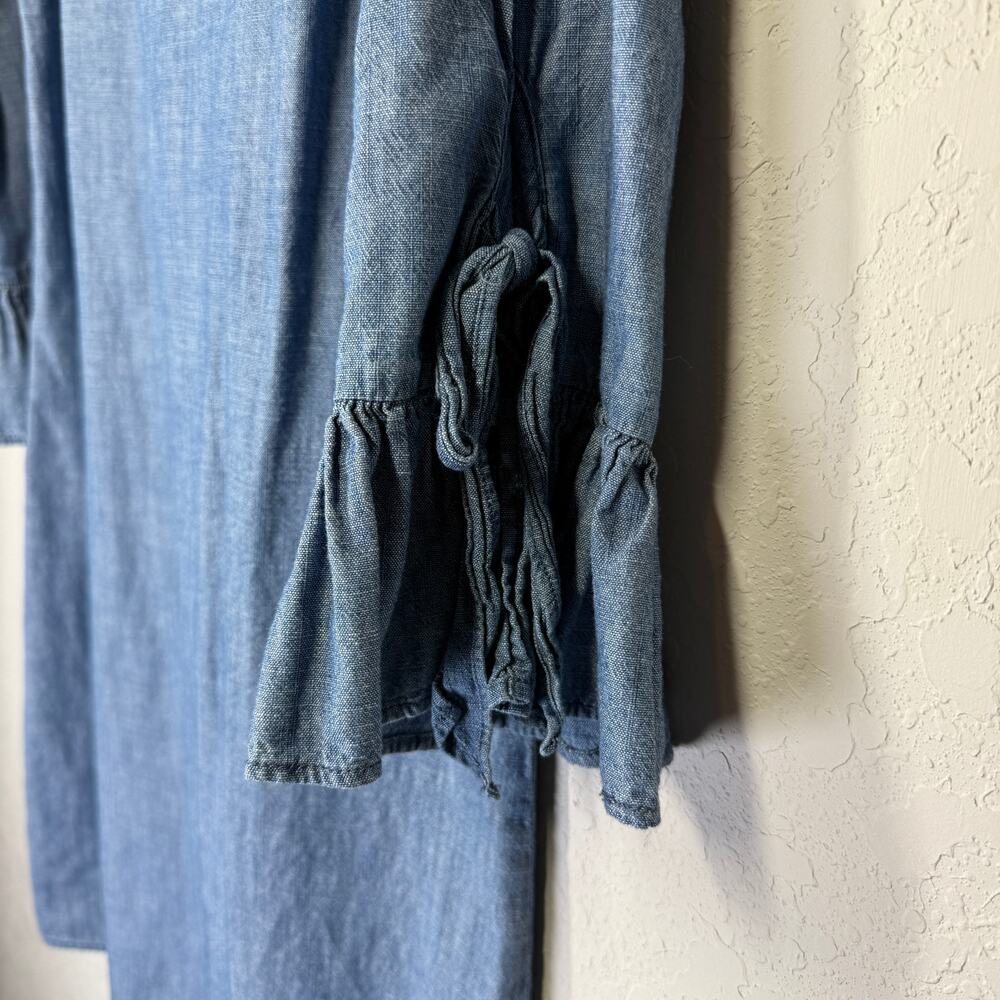 Women's J. Crew Pullover Chambray Shift Three Quarter Sleeve Dress Size‎ 4 - Picture 5 of 8